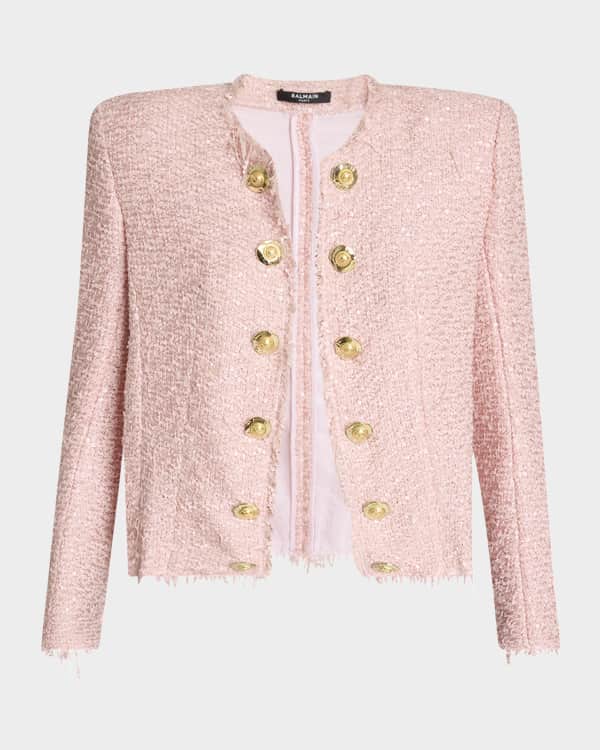 Balmain Spencer Side-To-Side Tweed Jacket | Neiman Marcus