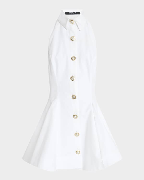 Michael Kors Collection Pleated Placket Silk Georgette Midi Shirtdress |  Neiman Marcus