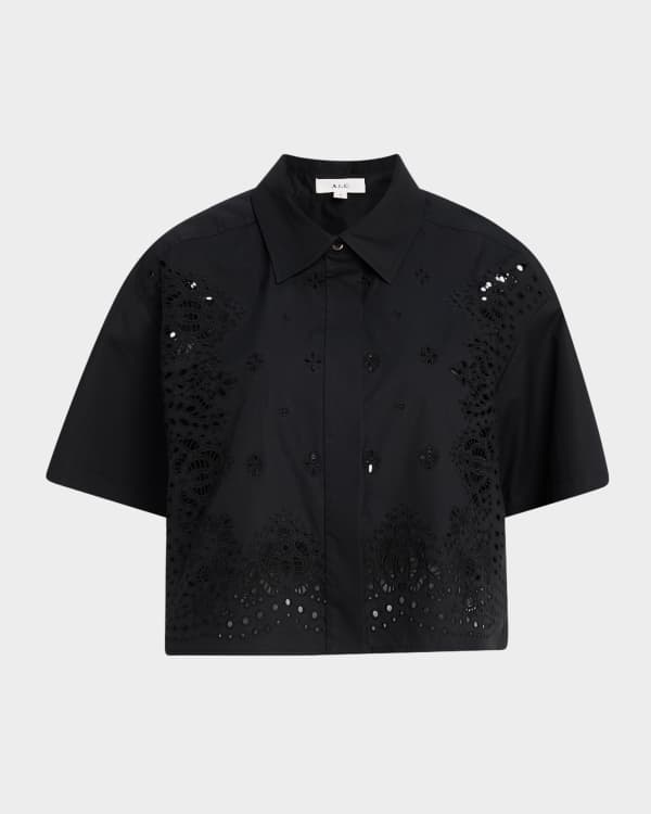 A.L.C. Nadia Satin Petal-Sleeve Top | Neiman Marcus