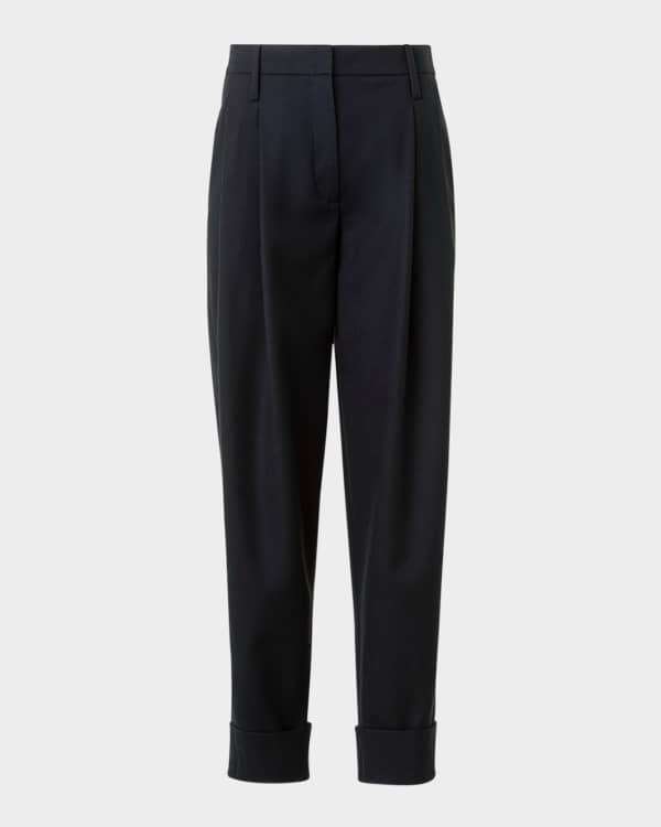 Khaite Maris Pleated Straight-Leg Pants | Neiman Marcus