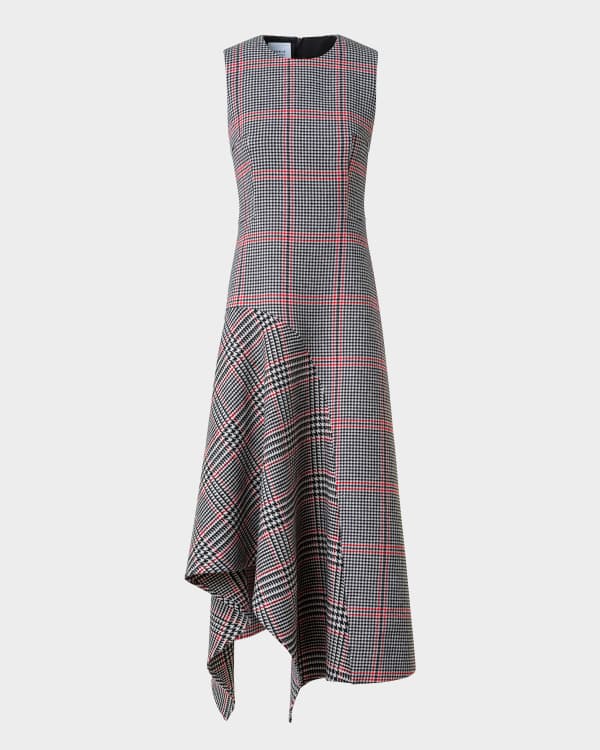 Akris punto Dot Cut-Out Guipure Fit-Flare Midi Dress | Neiman Marcus