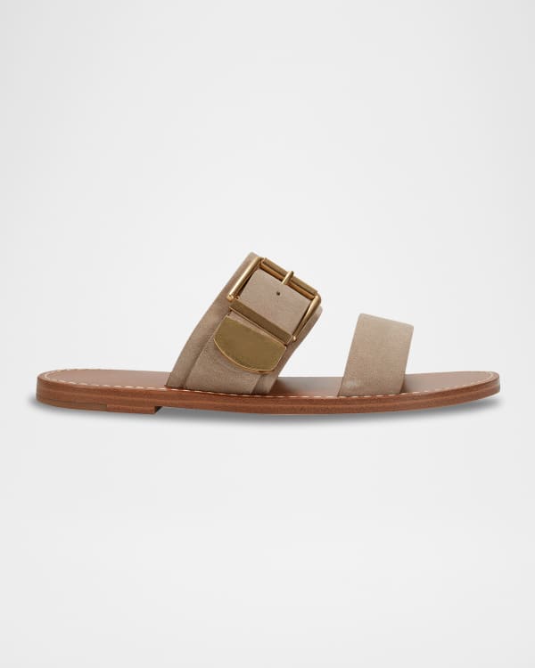 Rag & Bone Beau Suede Flat Slide Sandals | Neiman Marcus