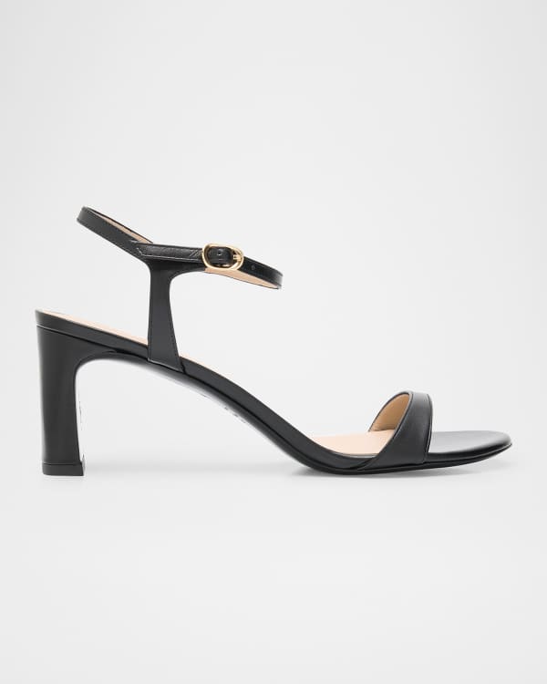 サンダル・ミュール Stuart Weitzman FW25 'Nudist Wrap' sandals (SL466 BLK) Stuart Weitzman Nudist Metallic Ankle-Wrap Sandals | Neiman