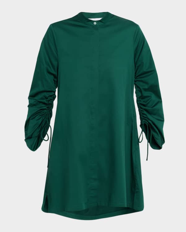 Damson Madder Clancy Embroidered Long-Sleeve Mini Dress | Neiman