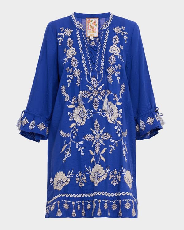 Melissa Odabash Tulip Paisley Mini Wrap Dress | Neiman Marcus