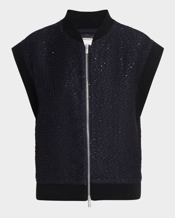 Vince Cutaway Crepe Vest | Neiman Marcus