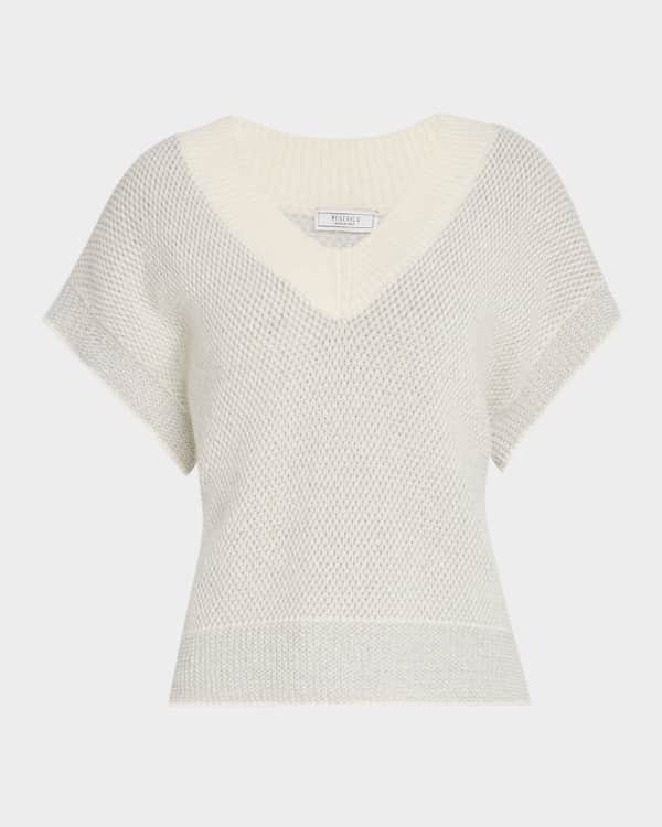 Tシャツ・カットソー PESERICO SS25 Peserico Tricot Sweater (S99810F14 09173 061) Peserico Open-Knit Sequin Sweater | Neiman Marcus