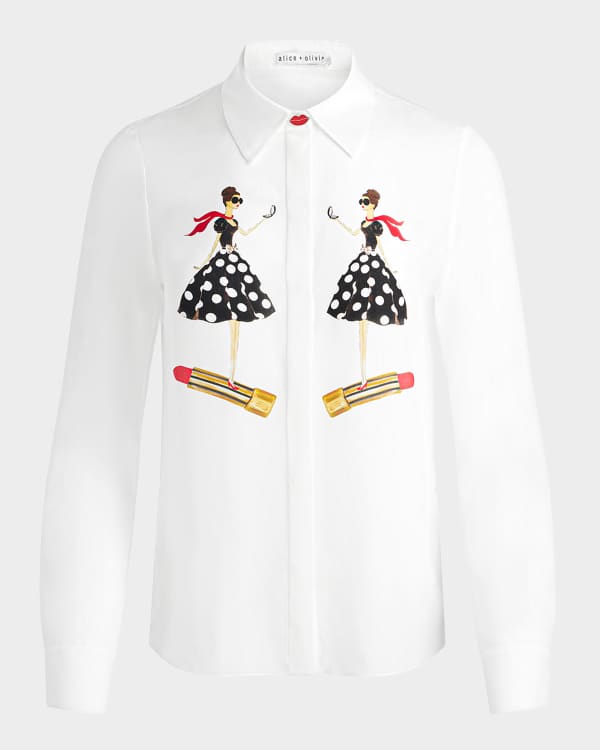 新品 alice+olivia ハイネック×くるみボタンティアードレース