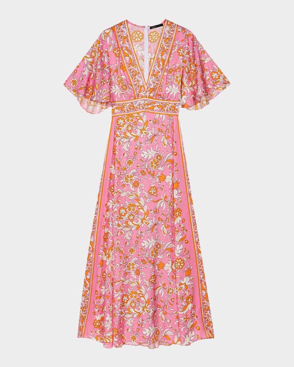 Maje Redouane Two-Tone Knit Maxi Dress | Neiman Marcus 