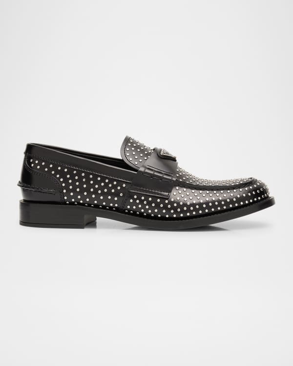 Prada Leather Lace-Up Oxford Flatform Loafers | Neiman Marcus