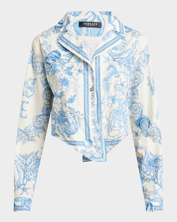 Johanna Ortiz Garua Gathered Puff-Sleeve Crop Top - BCI
