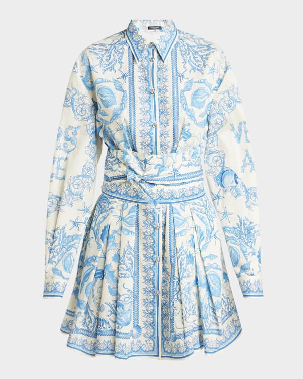 Versace Treasure Foulard Silk Twill Dress | Neiman Marcus