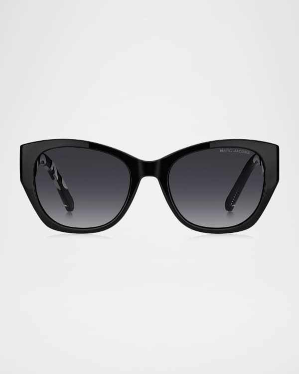 Marc Jacobs Round Mirrored Sunglasses w/ Zebra-Print Trim