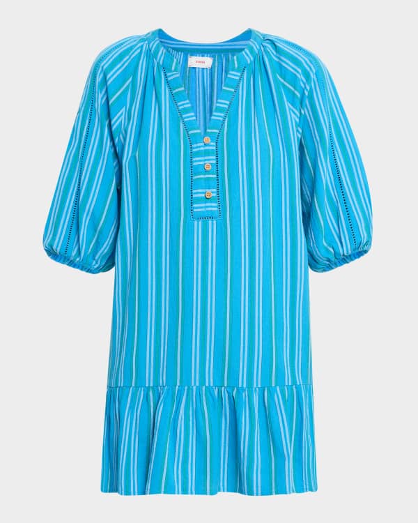 Milly Sheer Flutter-Sleeve Knit Dress | Neiman Marcus