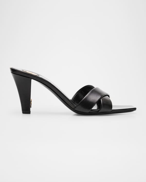 Manolo Blahnik Ahwak Caged Leather Mule Sandals | Neiman Marcus