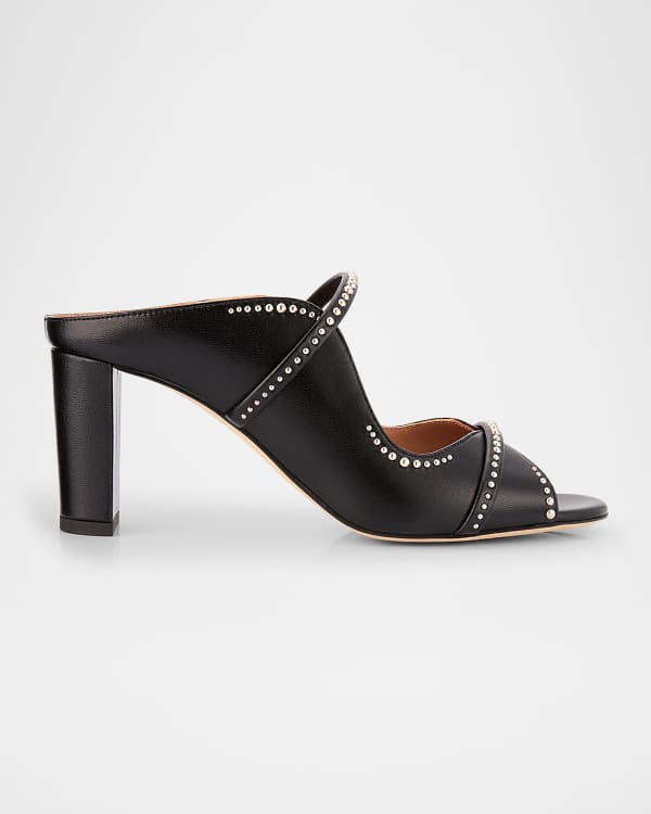 Stuart Weitzman Nellie Embellished Suede Flatform Mules