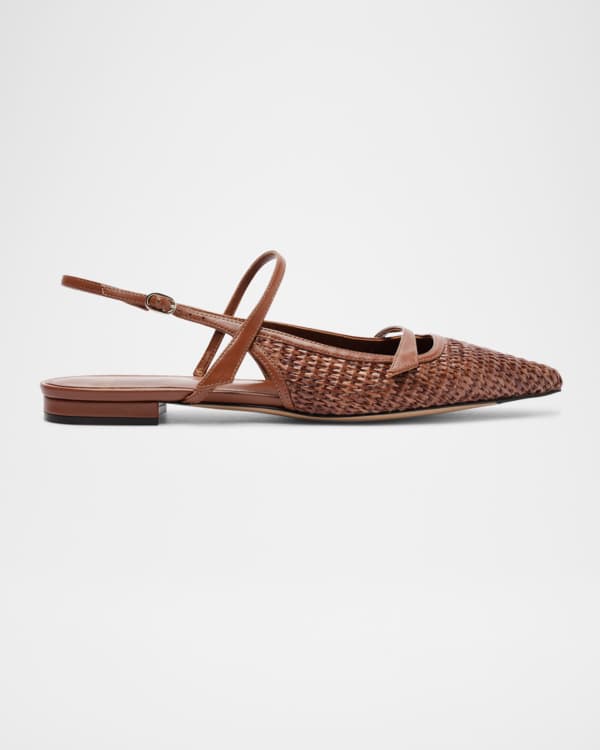 Prada Vernice Patent Ribbon Slingback Ballerina Pumps