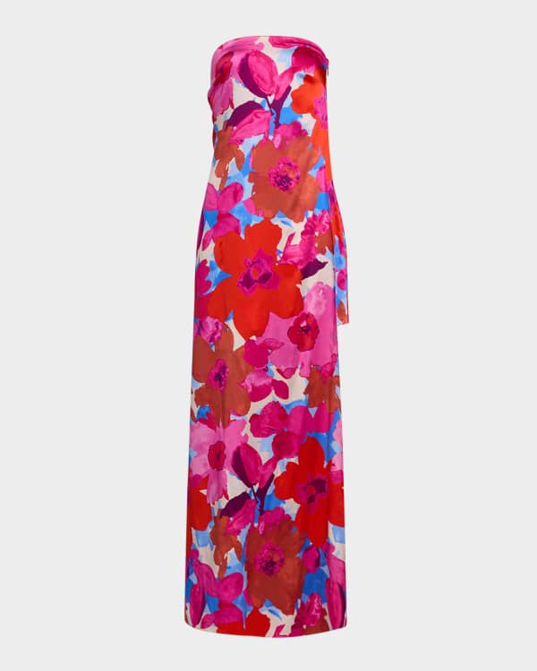 Tiffany Floral Sequin Halter Column Gown