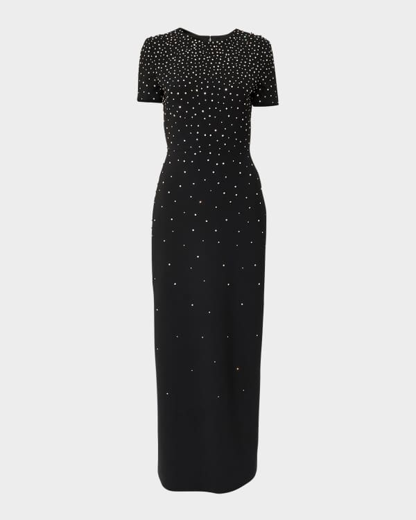 Givenchy Necklace Draped-Back Long Sleeveless Dress | Neiman