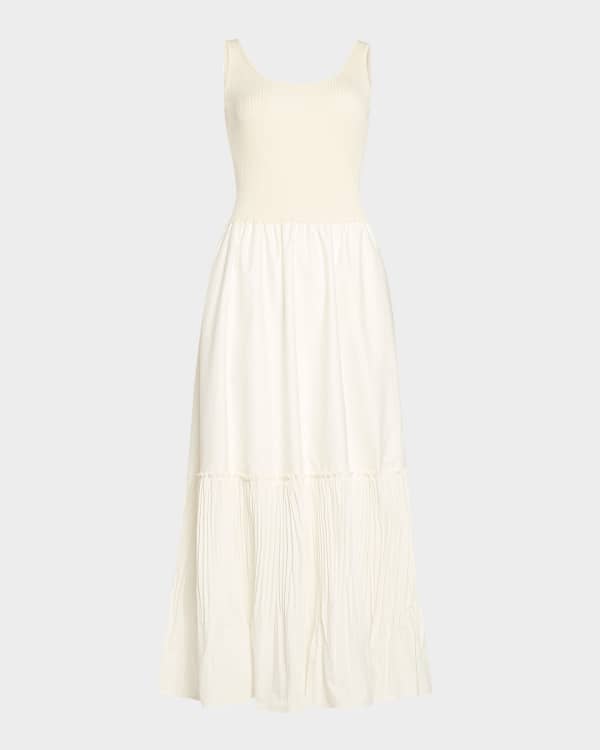 floral strap fit and flare dress in white Wedtrend Women White Boho Flower Sheath Long Party Dress with Lace  Spaghetti Straps Midi Dress – WEDTREND main image 1
