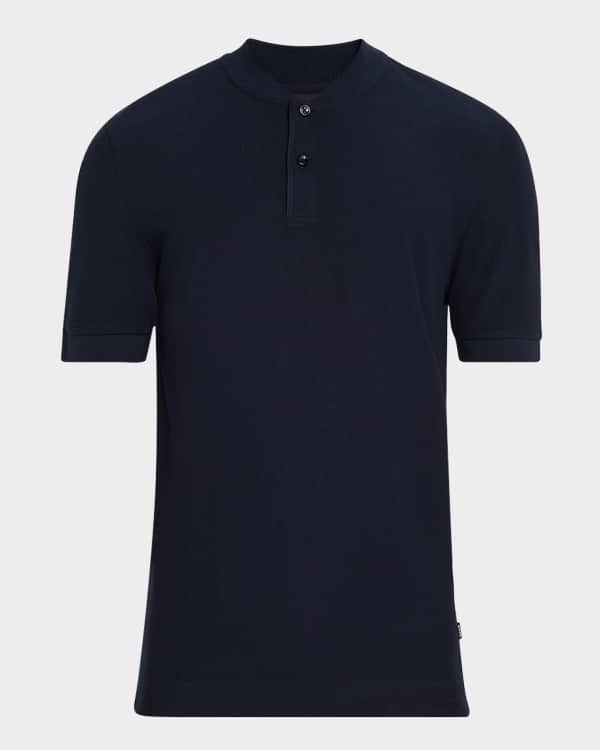 Giorgio Armani Men's Silk-Cotton Crew T-Shirt | Neiman Marcus