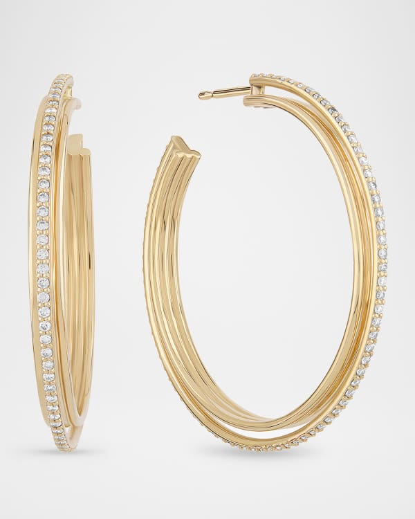 GIVENCHY ジバンシー Crystal Pave Double Twist In&Out Hoop Givenchy Multi-Crystal Pave Hoop Earrings | Dillard's