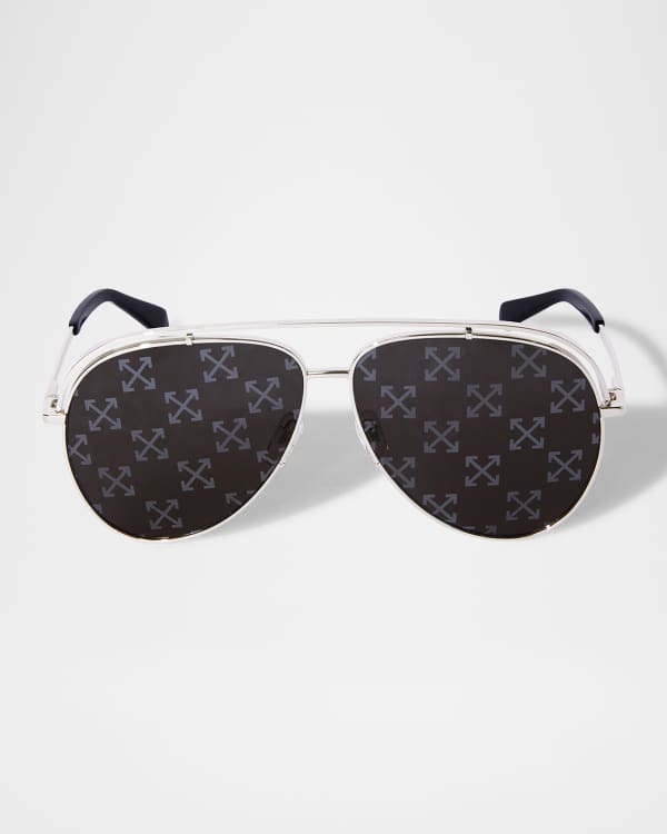 【送料&関税込】Off-White Yoder Sunglasses - Unisex Off-White Men's Yoder Metal Square Sunglasses | Neiman Marcus