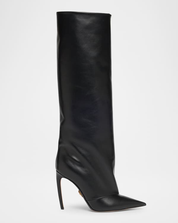 ロングブーツ The Row Awar satin over-the-knee boots Awar satin over-the-knee boots in black - The Row | Mytheresa