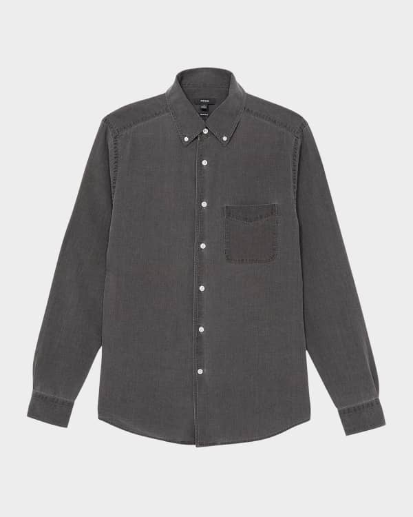 McQueen Men's Dress Shirt with Metallic Folded-Print Harness