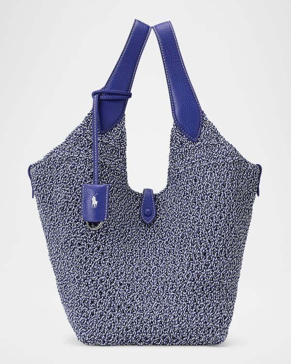 Polo Ralph Lauren XL Canvas and Leather Tote Bag | Neiman Marcus