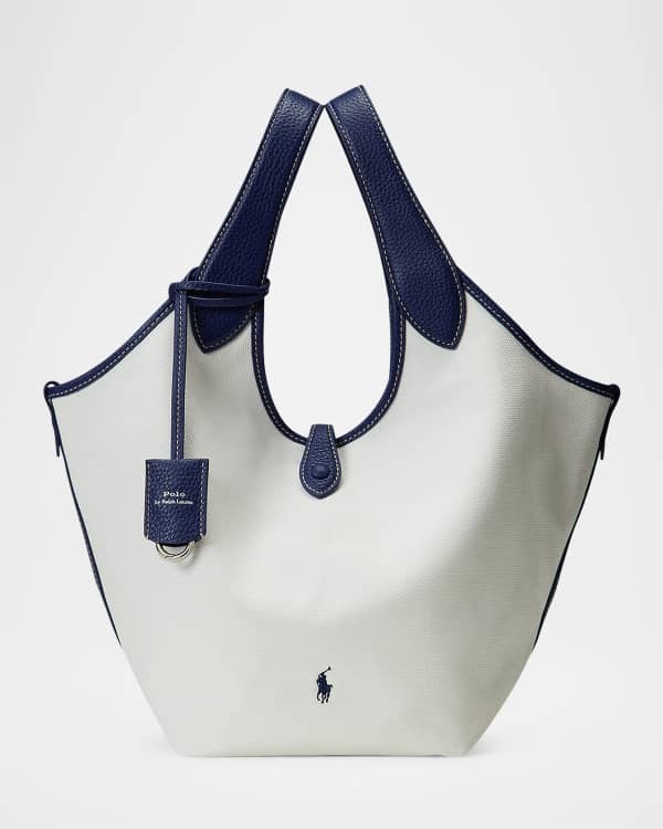 Polo Ralph Lauren XL Canvas and Leather Tote Bag | Neiman Marcus