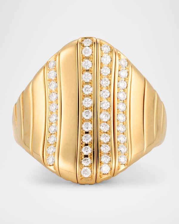 Peruffo 18K Yellow Gold Ink Round Diamond Ring, Size 7 | Neiman Marcus