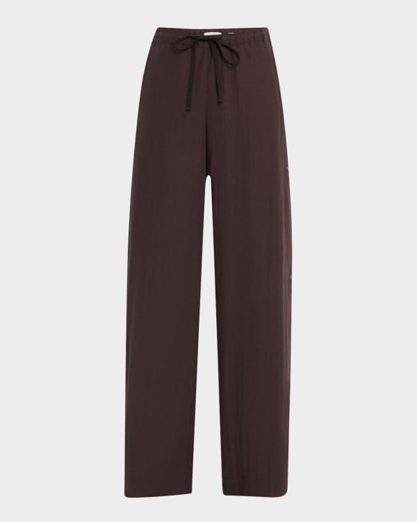 Vince Wide-Leg Herringbone Trousers | Neiman Marcus