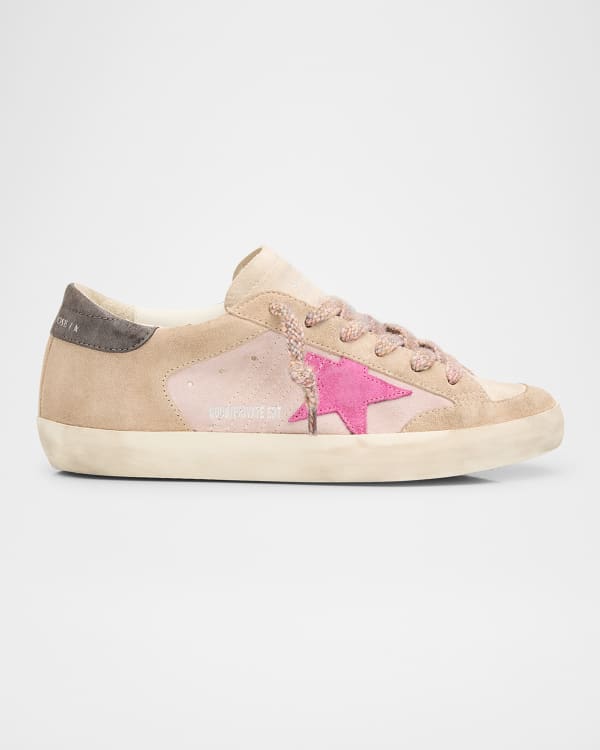 Golden Goose Purestar Mixed Leather Low-Top Sneakers | Neiman Marcus