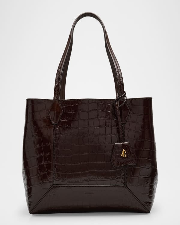 Jimmy Choo Nine2Five East-West Croc-Embossed Tote Bag