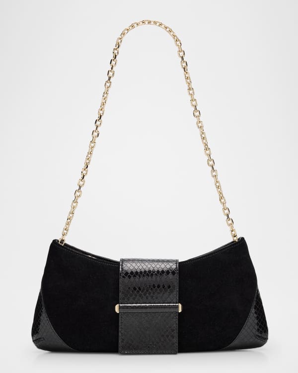 Jimmy Choo Crystal Velvet Shoulder Bag | Neiman Marcus
