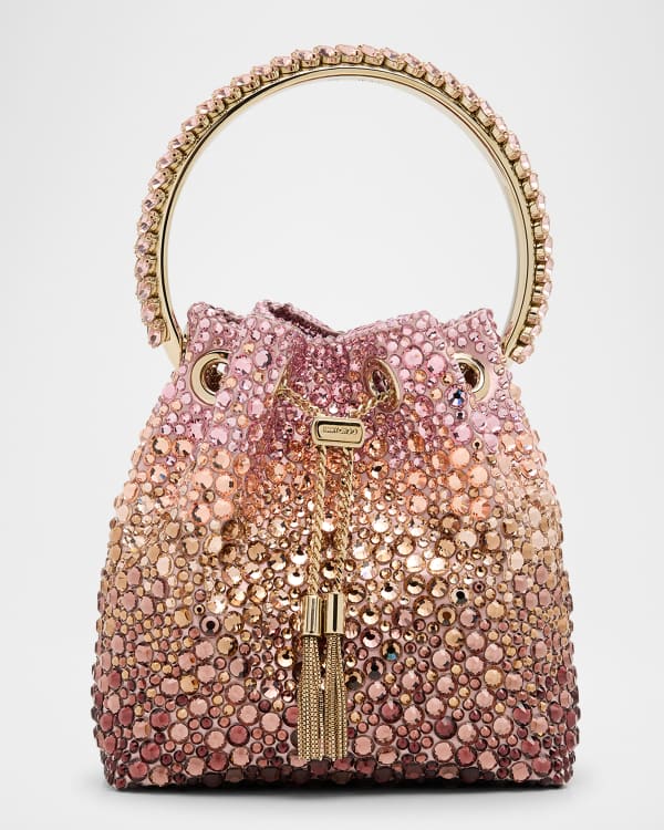 かごバッグ JIMMY CHOO BON BON BEADED RAFFIA HAND BAG Jimmy Choo Bon Bon Beaded Raffia Bucket Bag | Neiman Marcus