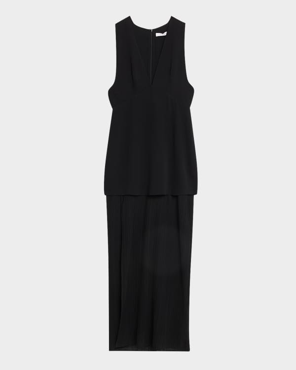 MM6 Maison Margiela Deep V-Neck Sleeveless Short Dress