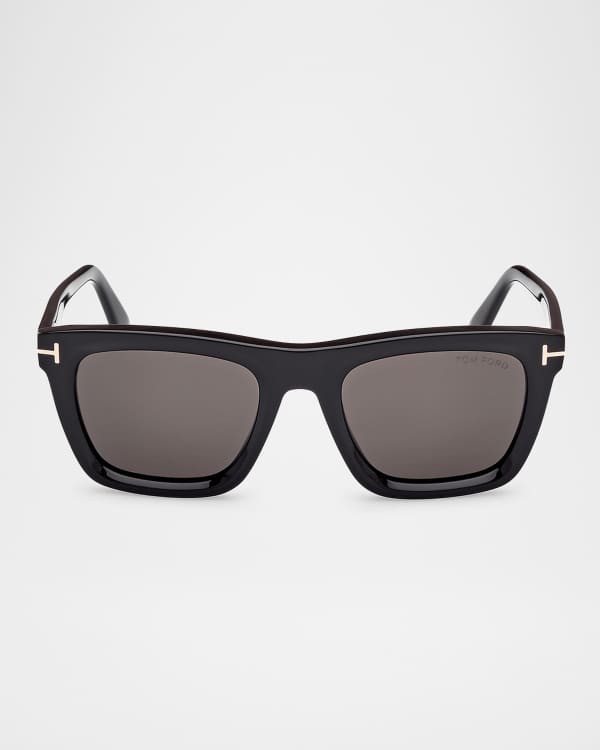 TOM FORD Men's Brady Double-Bridge Metal Aviator Sunglasses