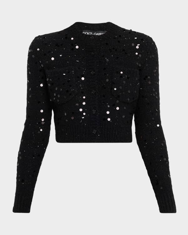 Dolce&Gabbana Double-Breasted Crochet Knit Crop Jacket | Neiman Marcus