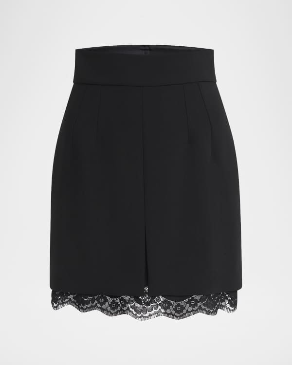 Balmain 6-Button Structured Flare Mini Skirt | Neiman Marcus