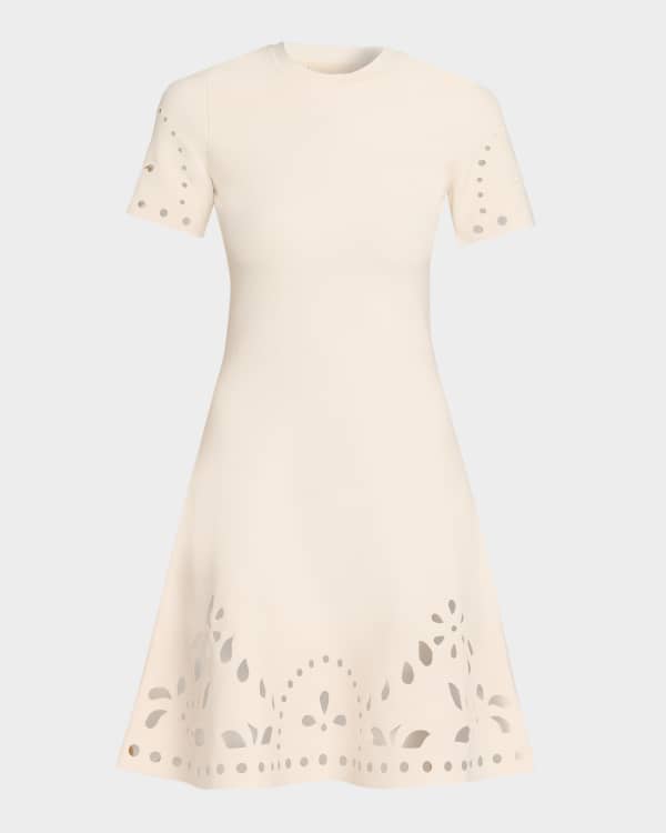 LEO LIN Elyse Applique Fit-&-Flare Mini Dress | Neiman Marcus