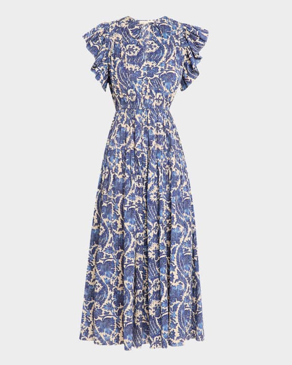 【送料 関税込】Tory Burch Floral cotton midi dress Floral cotton midi dress in green - Tory Burch | Mytheresa