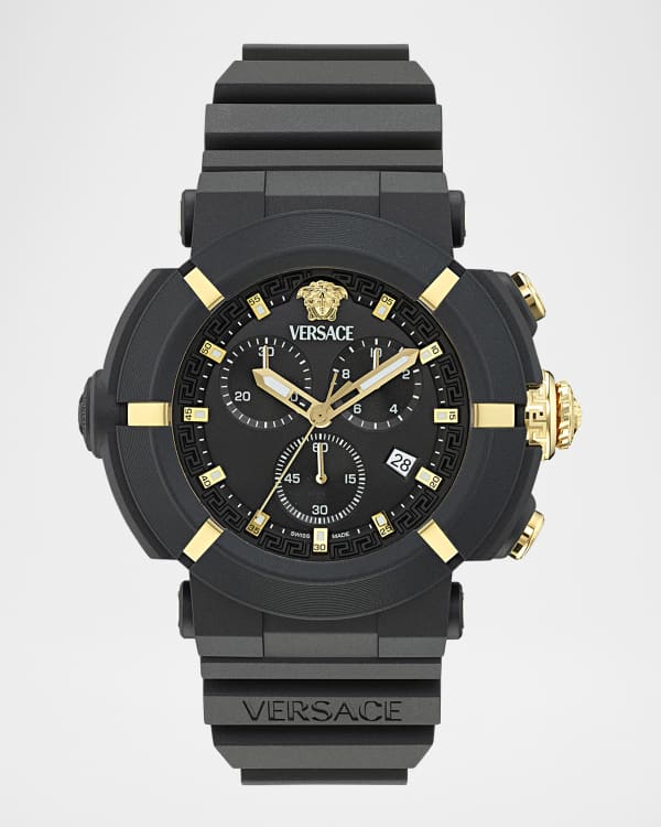 Versace Men's Hellenyium Chrono Petite IP Black Bracelet