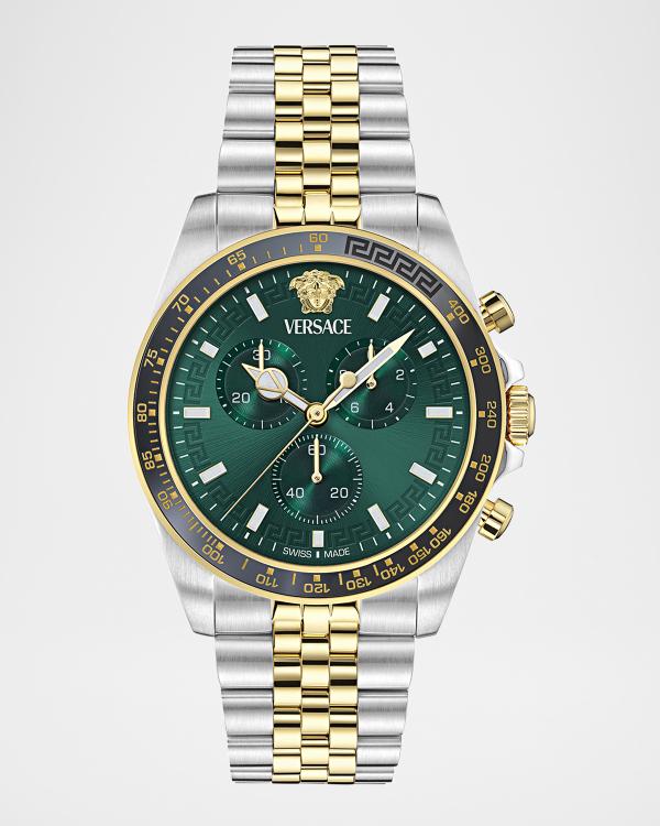 Versace Chrono X Two-Tone Bracelet Watch, 44mm | Neiman Marcus