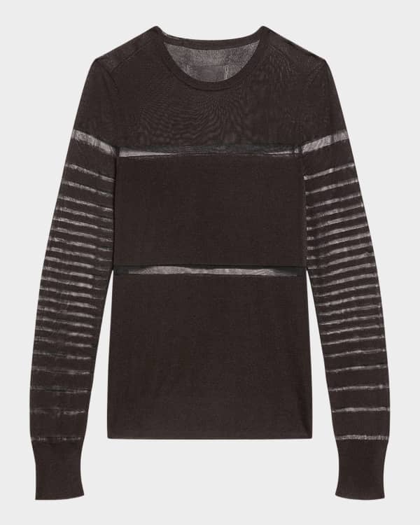helmut lang メッシュ　tops ロンT Helmut Lang Long-Sleeve Mesh Seatbelt Top | Neiman Marcus