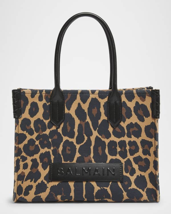 Balmain 1945 Small Cabas Tote Bag in Monogram Leather