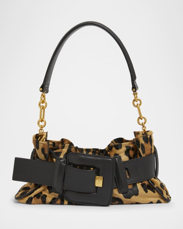 Balmain Embleme Shoulder Bag in Grained Leather | Neiman Marcus