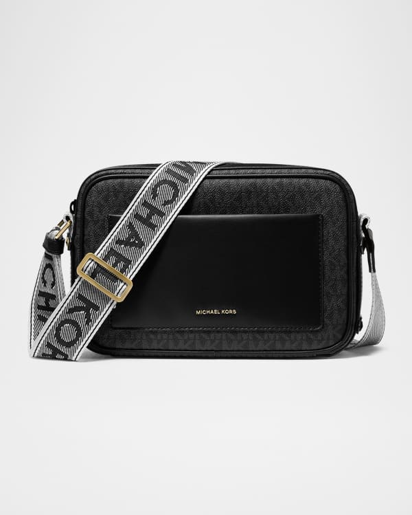 【関税&送料込】Michael By Michael Kors Black Leather Moore Moore Medium Pebbled Leather Convertible Shoulder Bag, BLACK