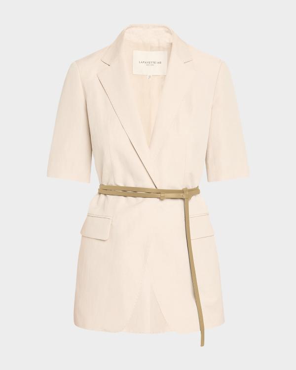 Veste Anorak LAFAYETTE 148 – Or Lurex – Taille 8 – Neuf Sans étiquettes – Style Ceinturé